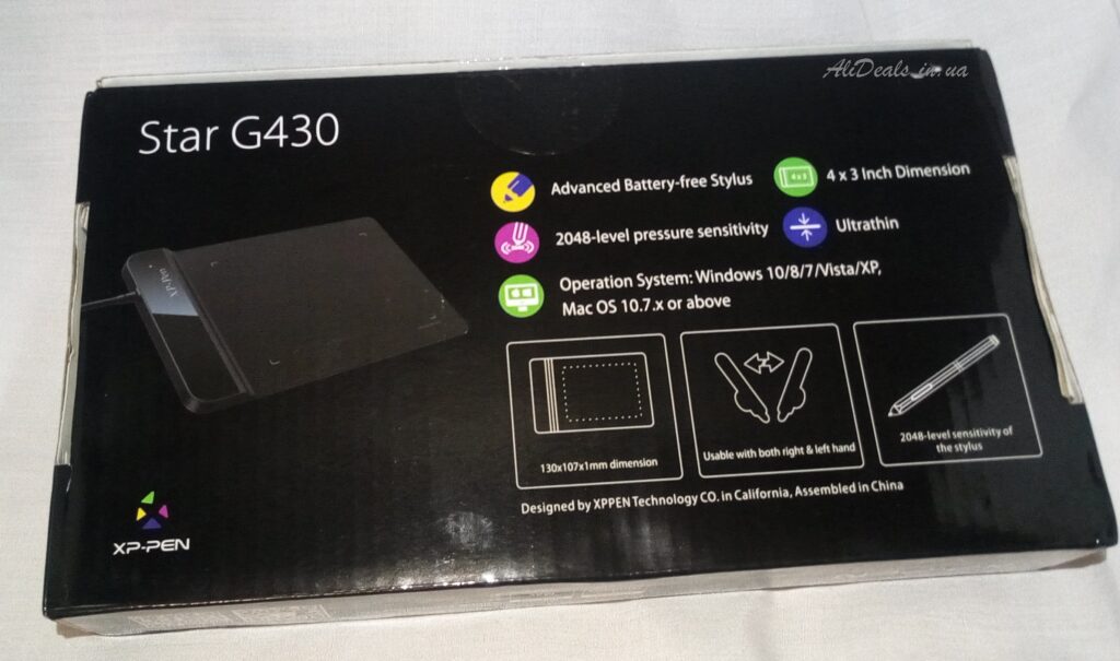 Графический планшет XP Pen G430 с Aliexpress